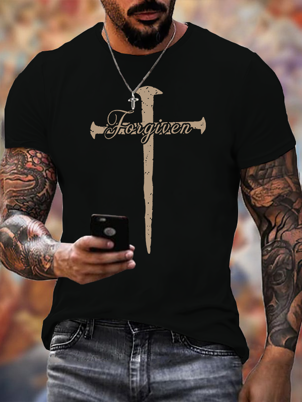 Man Of God Husband Dad Jesus God Christian Cotton T-Shirt