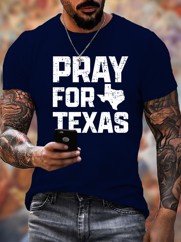 Pray For Texas Jesus God Christian Cotton T-Shirt