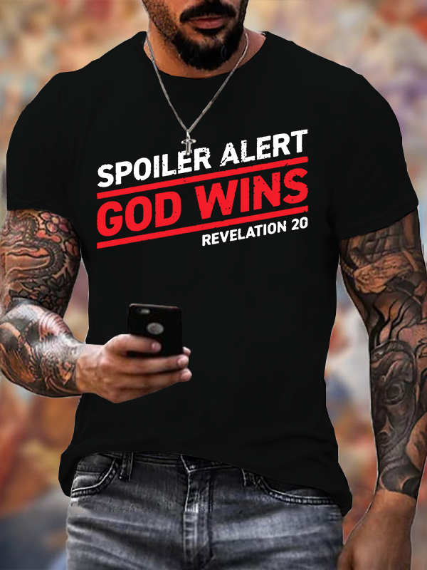 God Wins Christian Cotton T-Shirt