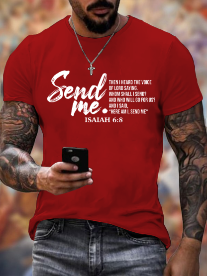 Send Me Isaiah 6:8 Jesus God Christian Cotton T-Shirt