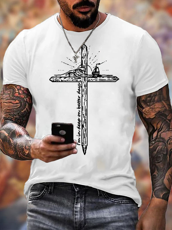 Deep On Better Days Jesus God Christian Cotton T-Shirt