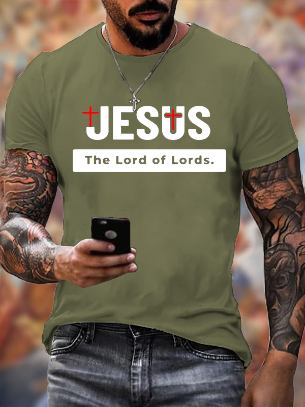 Jesus The Lord of Lords Jesus God Christian Cotton T-Shirt