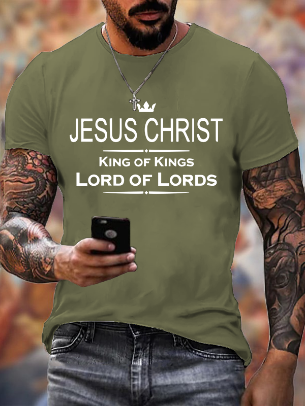 King Of Kings Lord Of Lords Jesus God Christian Cotton T-Shirt