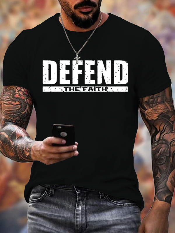 Man Of God Husband Dad Jesus God Christian Cotton T-Shirt