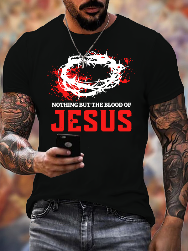 Man Of God Husband Dad Jesus God Christian Cotton T-Shirt