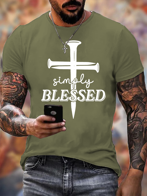 Simply Blessed Jesus God Christian Cotton T-Shirt