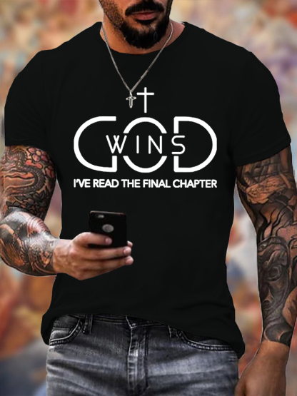 God Wins Jesus God Christian Cotton T-Shirt