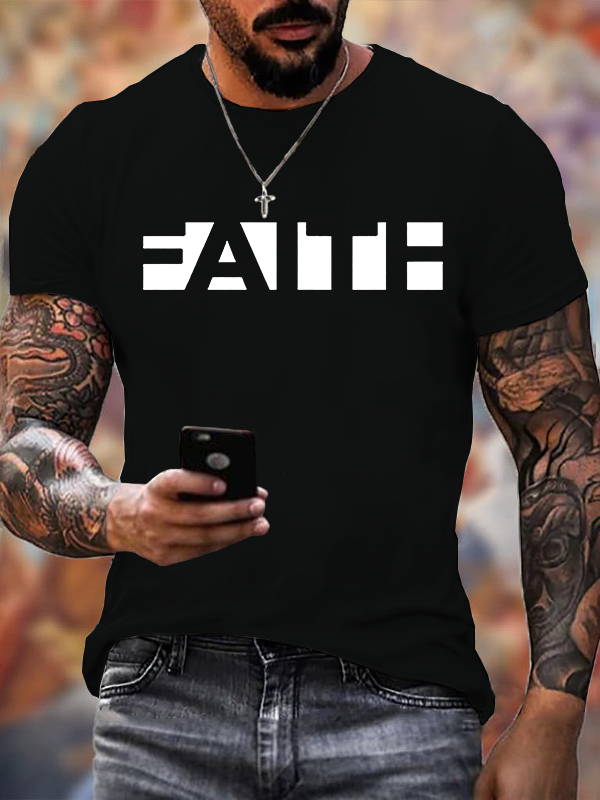 Man Of God Husband Dad Jesus God Christian Cotton T-Shirt