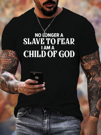 No Longer A Slave To Fear Jesus God Christian Cotton T-Shirt
