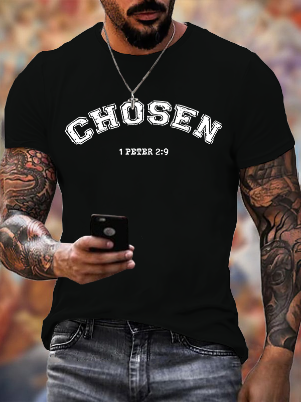 Chosen Jesus God Christian Cotton T-Shirt