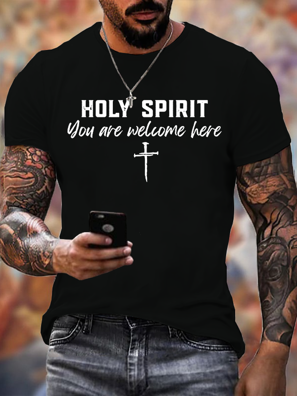 Man Of God Husband Dad Jesus God Christian Cotton T-Shirt
