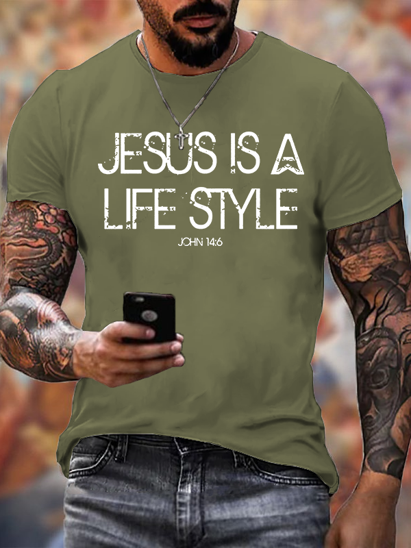 Jesus Is A Life Style Jesus God Christian Cotton T-Shirt