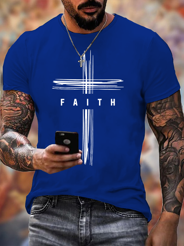 Faith Cross  Jesus God Christian Cotton T-Shirt