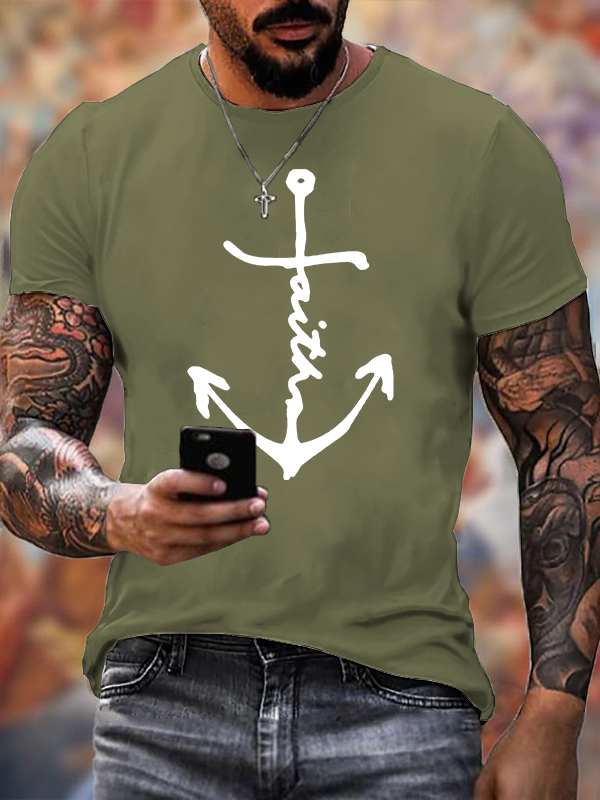 Faith is the Anchor  Christian Cotton T-Shirt