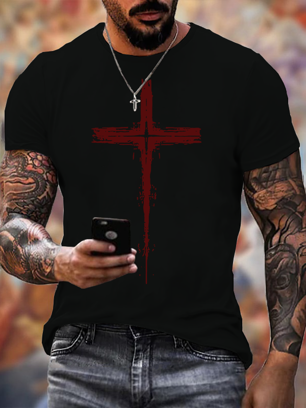 Light of Cross Jesus God Christian Cotton T-Shirt