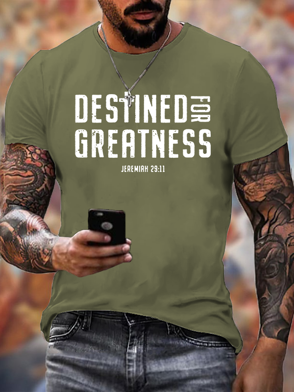 Destined for Greatness Cross Jesus God Christian Cotton T-Shirt
