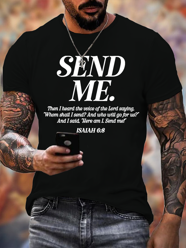 Send Me Isaiah 6:8 Jesus God Christian Cotton T-Shirt