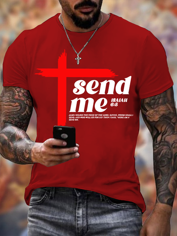 Send Me Isaiah 6:8 Jesus God Christian Cotton T-Shirt