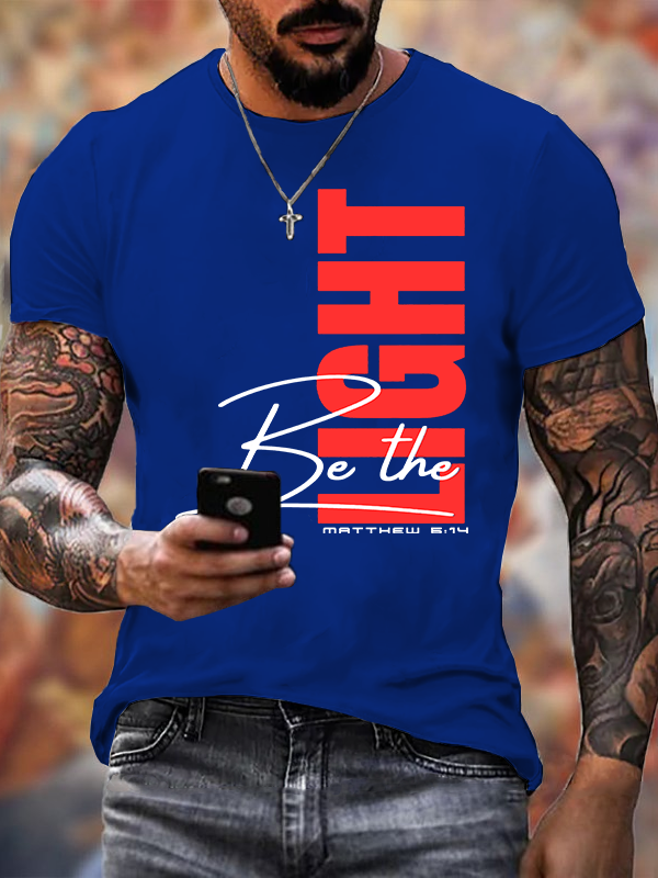 Be The Light Jesus God Christian Cotton T-Shirt