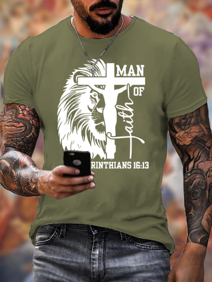 Man of God Jesus God Christian Cotton T-Shirt