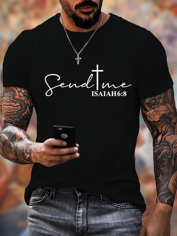 Send Me Isaiah 6:8 Jesus God Christian Cotton T-Shirt