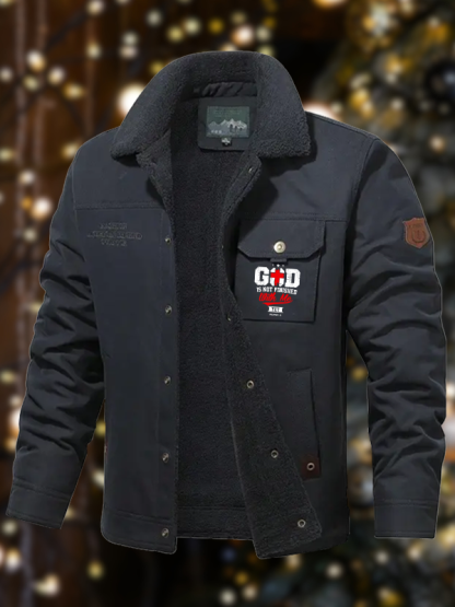 Men's God Is Not Finished With Me Philippians 1:5 Casual Fleece-Lined Jacket