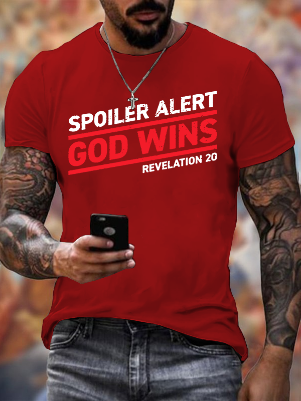 God Wins Christian Cotton T-Shirt