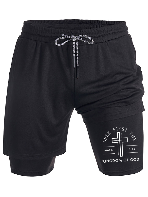 Seek First The Kingdom Of God Christian Performance Shorts