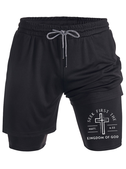 Seek First The Kingdom Of God Christian Performance Shorts