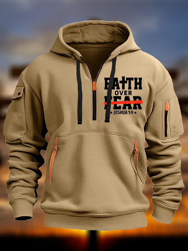 Faith Over Fear - Joshua 1:9  Jesus God Christian Zipper Hoodies