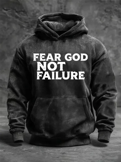 Fear God Not Failure Jesus God Christian Washed Hoodie