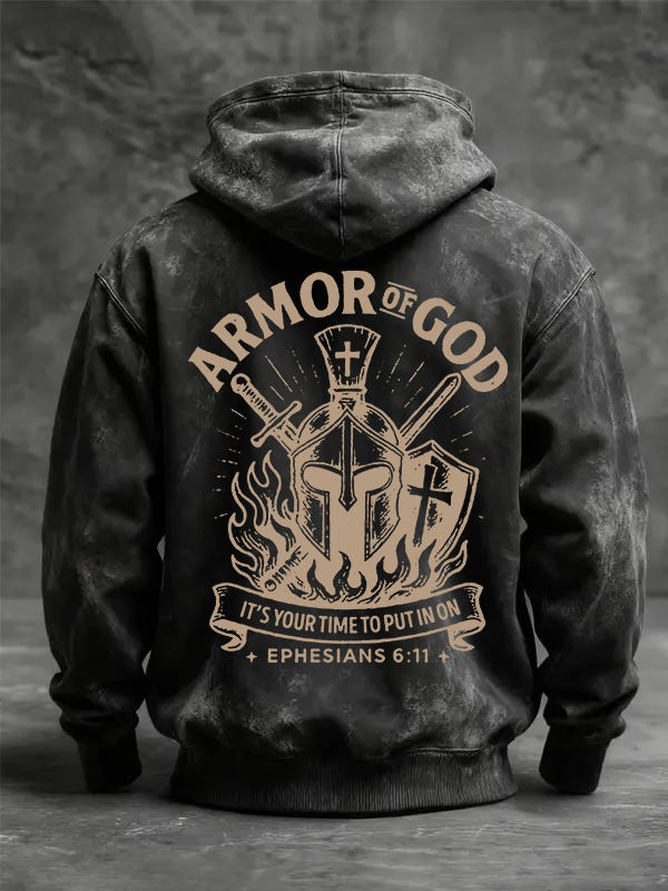 Armor Of God Jesus God Christian Washed Hoodie