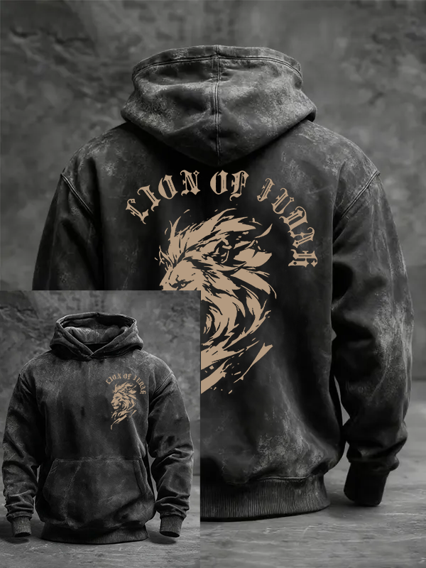 Lion Of Judah Jesus God Christian Washed Hoodie