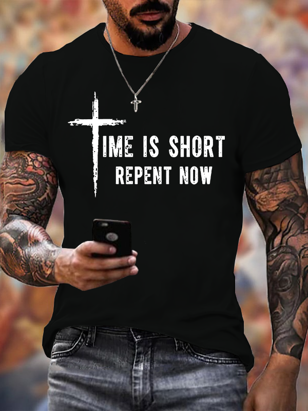 Man Of God Husband Dad Jesus God Christian Cotton T-Shirt