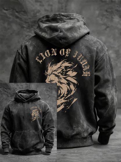 Lion Of Judah Jesus God Christian Washed Hoodie