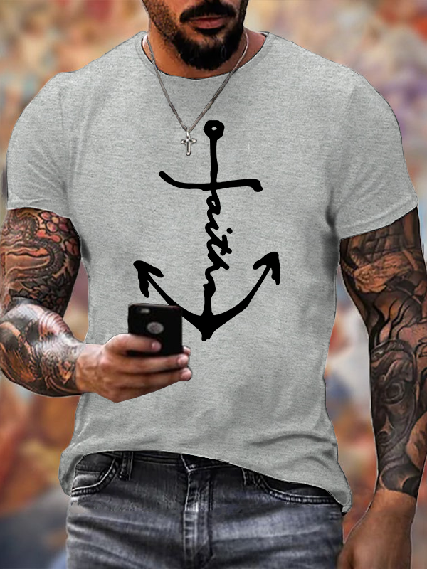 Faith is the Anchor  Christian Cotton T-Shirt