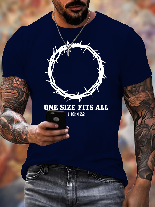 One Size Fits All Jesus God Christian Cotton T-Shirt
