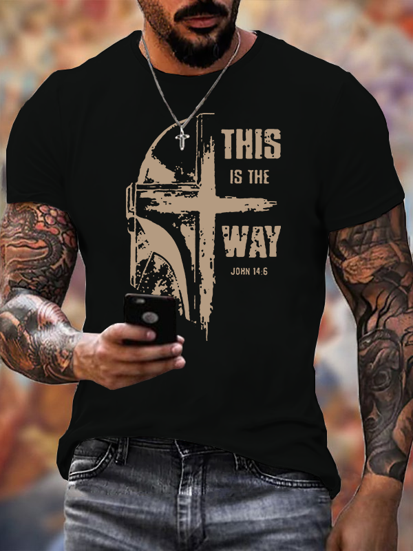 Man Of God Husband Dad Jesus God Christian Cotton T-Shirt