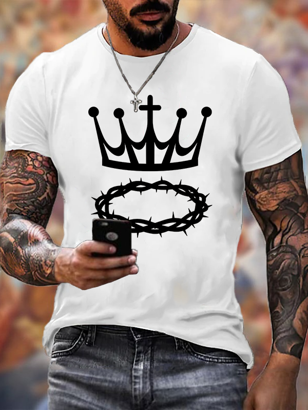 Crown of Thorns Jesus God Christian Cotton T-Shirt