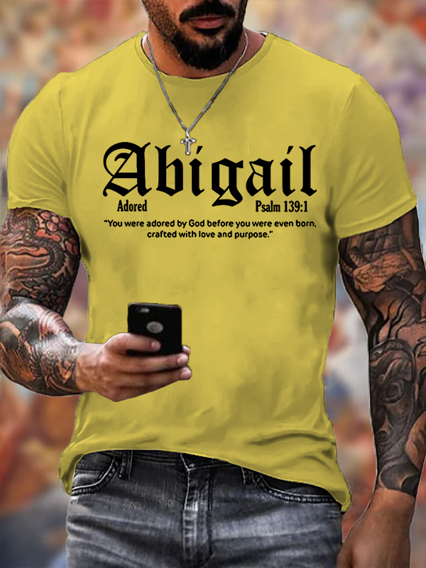 Faith With Love Abigail Psalm 139:1 Jesus God Christian Cotton T-Shirt