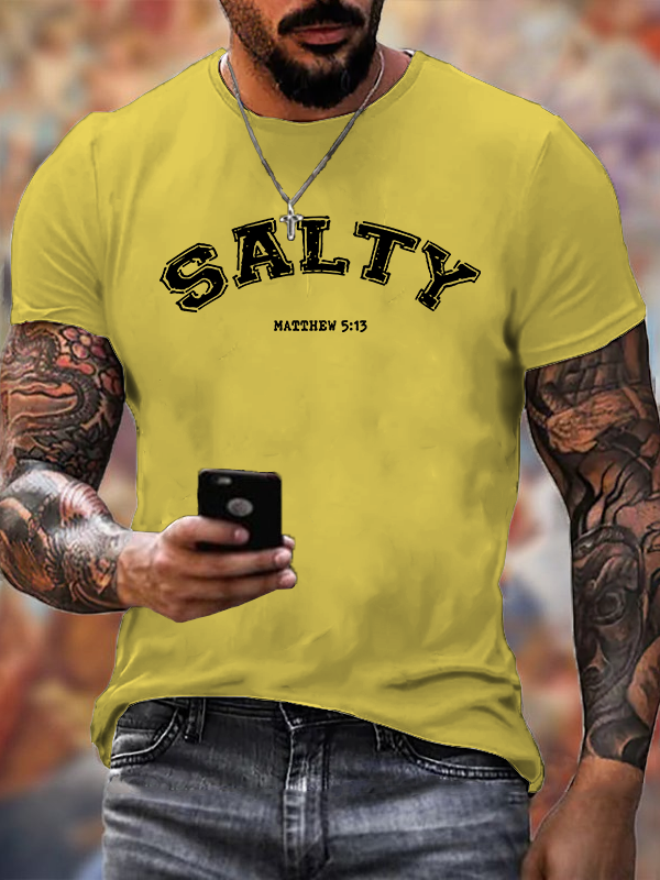 Salty Jesus God Christian Cotton T-Shirt