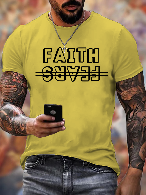 Faith Over Fears Jesus God Christian Cotton T-Shirt