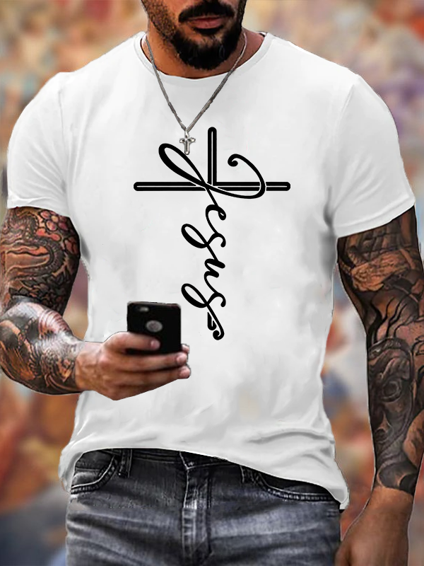 Jesus Cross Jesus God Christian Cotton T-Shirt