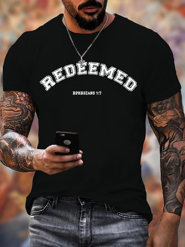 Redeemed Jesus God Christian Cotton T-Shirt