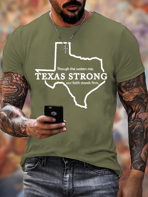 Texas Strong Jesus God Christian Cotton T-Shirt