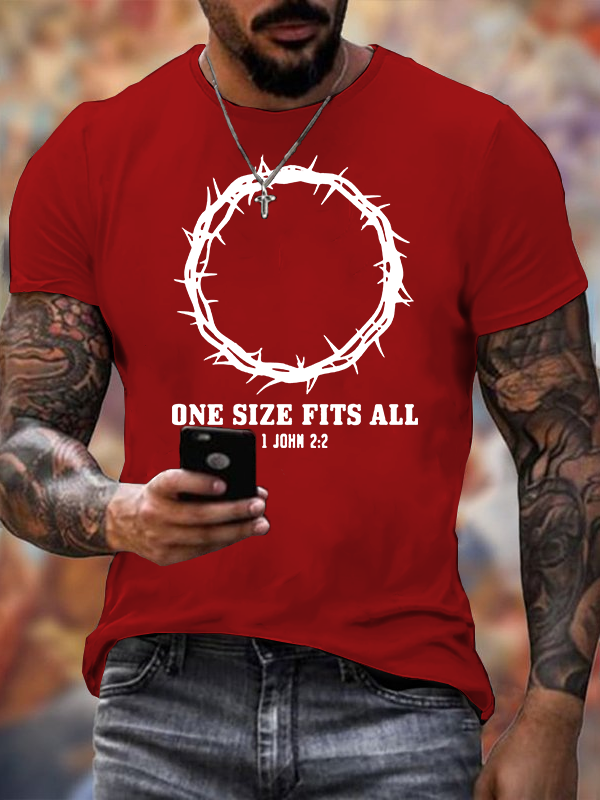 One Size Fits All Jesus God Christian Cotton T-Shirt