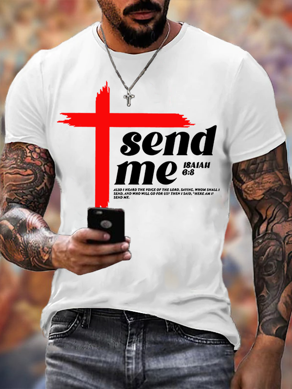 Send Me Isaiah 6:8 Jesus God Christian Cotton T-Shirt