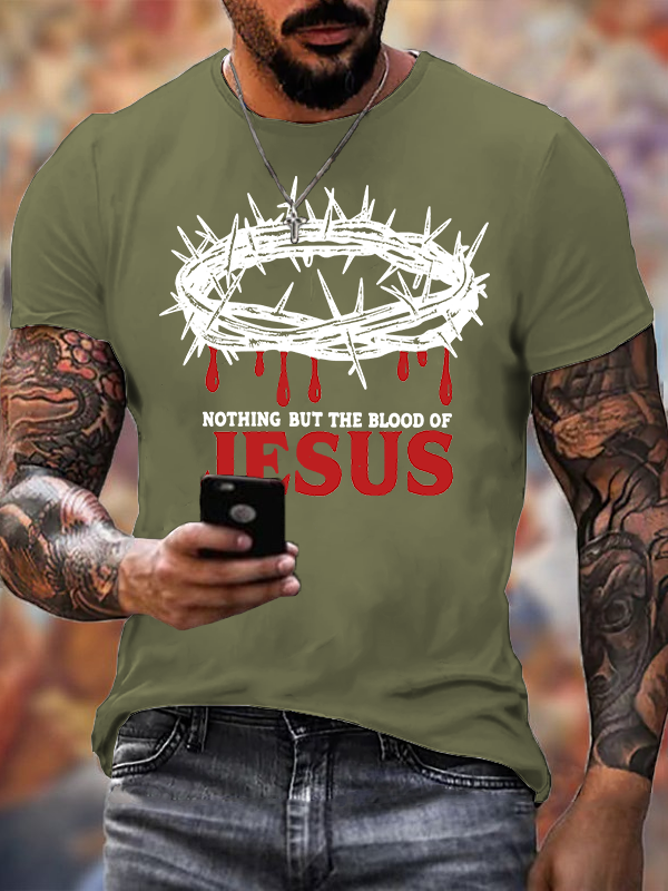 Blood Of Jesus Jesus God Christian Cotton T-Shirt