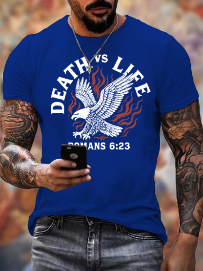 Death Vs Life Jesus God Christian Cotton T-Shirt