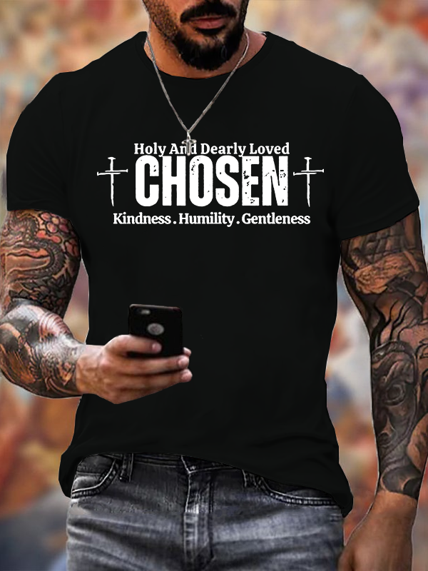 Chosen Jesus God Christian Cotton T-Shirt